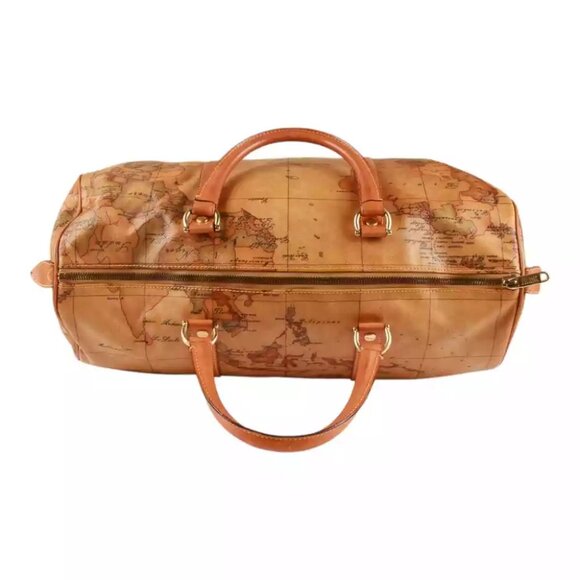 Authentic Alviero Martini Classe world map brown Boston bag - Picture 15 of 16